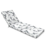 Coussin pour bain de soleil  en polyester imprimé feuilles gris Coussin pour bain de soleil  en polyester imprimé feuilles gris