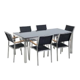 ensemble-de-jardin-table-en-verre-noire-et-6-chaises-noires