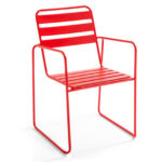 Fauteuil de jardin empilable 1 place en acier rouge Fauteuil de jardin empilable 1 place en acier rouge