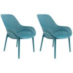 Lot de 2 Fauteuils Coque Plastique Bleue Lot de 2 Fauteuils Coque Plastique Bleue