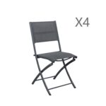 Lot de 4 chaises pliables en aluminium anthracite Lot de 4 chaises pliables en aluminium anthracite