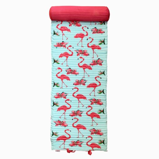 Matelas de plage pour bain de soleil bleu flamingo bay 60 x 180