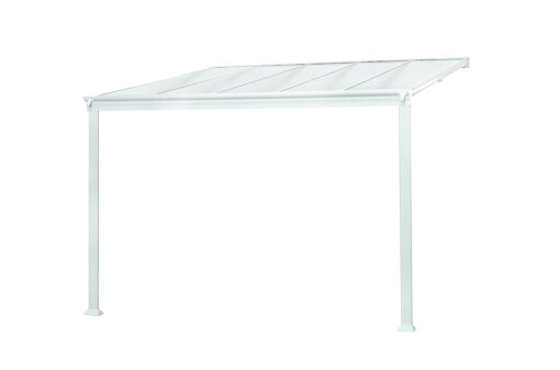 Pergola en polycarbonate et aluminium blanc