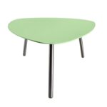 Table basse de jardin aluminium vert pieds inox brossé D74cm Table basse de jardin aluminium vert pieds inox brossé D74cm