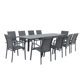 Table de jardin 10 places en aluminium anthracite Table de jardin 10 places en aluminium anthracite