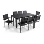 Table de jardin 8 places en aluminium noir Table de jardin 8 places en aluminium noir