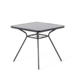 Table de jardin avec plateau en acier noir 80×80 cm Table de jardin avec plateau en acier noir 80×80 cm