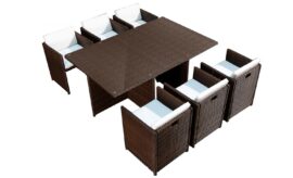 table-et-chaises-6-places-encastrables-resine-marron-blanc