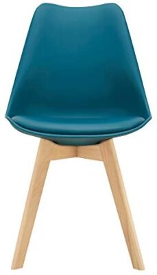 [en.casa] Lot de 2 Chaises de Salle à Manger Scandinave Siège Cuisine Plastique Similicuir Hêtre Turquoise 81 x 49 x 57cm [en.casa] Lot de 2 Chaises de Salle à Manger Scandinave Siège Cuisine Plastique Similicuir Hêtre Turquoise 81 x 49 x 57cm 3