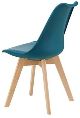 [en.casa] Lot de 2 Chaises de Salle à Manger Scandinave Siège Cuisine Plastique Similicuir Hêtre Turquoise 81 x 49 x 57cm [en.casa] Lot de 2 Chaises de Salle à Manger Scandinave Siège Cuisine Plastique Similicuir Hêtre Turquoise 81 x 49 x 57cm 5