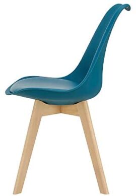 [en.casa] Lot de 2 Chaises de Salle à Manger Scandinave Siège Cuisine Plastique Similicuir Hêtre Turquoise 81 x 49 x 57cm [en.casa] Lot de 2 Chaises de Salle à Manger Scandinave Siège Cuisine Plastique Similicuir Hêtre Turquoise 81 x 49 x 57cm 4