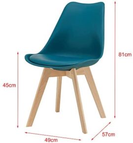 [en.casa] Lot de 2 Chaises de Salle à Manger Scandinave Siège Cuisine Plastique Similicuir Hêtre Turquoise 81 x 49 x 57cm [en.casa] Lot de 2 Chaises de Salle à Manger Scandinave Siège Cuisine Plastique Similicuir Hêtre Turquoise 81 x 49 x 57cm 2