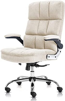 Yamasoro Chaise de bureau ergonomique avec accoudoirs rabattables, hauteur réglable à 360°, chaise de bureau avec support lombaire réglable, chaise de bureau en velours (Beige) Yamasoro Chaise de bureau ergonomique avec accoudoirs rabattables, hauteur réglable à 360°, chaise de bureau avec support lombaire réglable, chaise de bureau en velours (Beige)