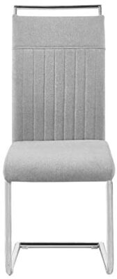 IDIMEX Lot de 4 chaises de Salle à Manger ou Cuisine Erica avec Assise rembourrée Large poignée et piètement chromé, revêtement en Tissu Gris Clair IDIMEX Lot de 4 chaises de Salle à Manger ou Cuisine Erica avec Assise rembourrée Large poignée et piètement chromé, revêtement en Tissu Gris Clair 2