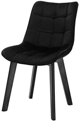 EUGAD Lot de 4 Chaises de Salle à Manger en Velours et Bois,Chaises Multi-Usage dans la Salon/la Cuisine/la Chambre,0656BY-4 Noir EUGAD Lot de 4 Chaises de Salle à Manger en Velours et Bois,Chaises Multi-Usage dans la Salon/la Cuisine/la Chambre,0656BY-4 Noir 4