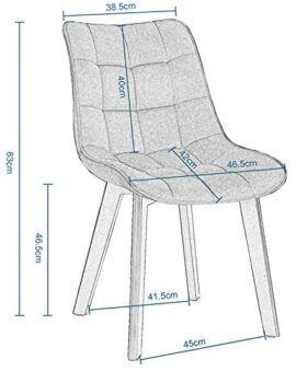 EUGAD Lot de 4 Chaises de Salle à Manger en Velours et Bois,Chaises Multi-Usage dans la Salon/la Cuisine/la Chambre,0656BY-4 Noir EUGAD Lot de 4 Chaises de Salle à Manger en Velours et Bois,Chaises Multi-Usage dans la Salon/la Cuisine/la Chambre,0656BY-4 Noir 3