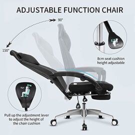 MFAVOUR Chaise de Bureau, Fauteuil de Bureau Ergonomique, Chaise Ergonomique avec Repose-Pied en Maille, Fauteuil Idéal pour La Sieste, Charge 150KG Max MFAVOUR Chaise de Bureau, Fauteuil de Bureau Ergonomique, Chaise Ergonomique avec Repose-Pied en Maille, Fauteuil Idéal pour La Sieste, Charge 150KG Max 5