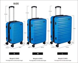 Amazon Basics Valise de voyage à roulettes pivotantes, Bleu clair, Lot de 3 valises (55 cm, 68 cm, 78 cm) Amazon Basics Valise de voyage à roulettes pivotantes, Bleu clair, Lot de 3 valises (55 cm, 68 cm, 78 cm) 6