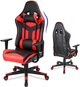 Acethrone Chaise de Jeu de Bureau Ergonomique, Siège Gamer Confortable, Fauteille Gamer Tissu, Chaise Gaming, Dossier Inclinable 90 ° à 135 °, Pivotante 360 °, Hauteur Accoudoirs Réglables (Noir) Acethrone Chaise de Jeu de Bureau Ergonomique, Siège Gamer Confortable, Fauteille Gamer Tissu, Chaise Gaming, Dossier Inclinable 90 ° à 135 °, Pivotante 360 °, Hauteur Accoudoirs Réglables (Noir)