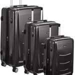 Amazon Basics Valise rigide à roulettes pivotantes, Lot de 3 valises (55 cm, 68 cm, 78 cm), Gris ardoise