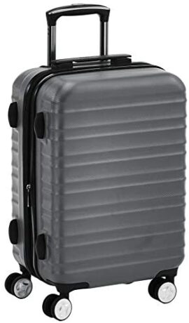 Amazon Basics Valise rigide à roulettes pivotantes de qualité avec serrure TSA intégrée – 55 cm, Gris Amazon Basics Valise rigide à roulettes pivotantes de qualité avec serrure TSA intégrée – 55 cm, Gris