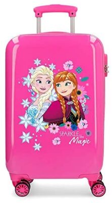 Disney Frozen La Reine des Neiges Sparkle Like Magic Valise Trolley Cabine Rose 37x55x20 cms Rigide ABS Serrure à combinaison 33L 2,6Kgs 4 roues doubles Bagage à main