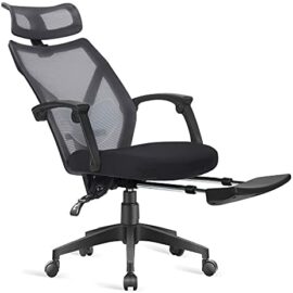 Dripex Chaise de Bureau Ergonomique roulante avec Repose Pieds Rétractable, Siège de Bureau Pivotante en Filet, Capacité de Charge 110 kg