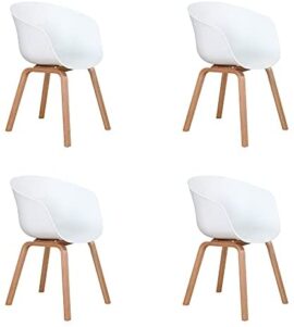 GrandCA HOME Lot de 4 chaises de Salle à Manger, fauteuils de Style scandinave, adaptés aux Restaurants, Bureaux, cafés, etc. (Blanche) GrandCA HOME Lot de 4 chaises de Salle à Manger, fauteuils de Style scandinave, adaptés aux Restaurants, Bureaux, cafés, etc. (Blanche)