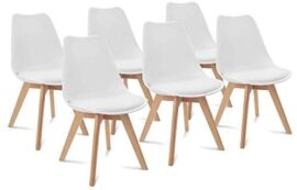 IDMarket - Lot de 6 chaises SARA Blanches pour Salle à Manger