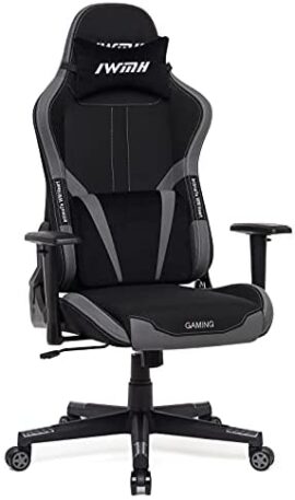 Intimate WM Heart Fauteuil Gaming Tissu, Chaise Gamer Ergonomique, Chaise de Bureau Tissu Dossier Haut, Siège Gaming Inclinable Réglable,Siege Gaming avec Appui-Tête, Support Lombaire (Noir Gris) Intimate WM Heart Fauteuil Gaming Tissu, Chaise Gamer Ergonomique, Chaise de Bureau Tissu Dossier Haut, Siège Gaming Inclinable Réglable,Siege Gaming avec Appui-Tête, Support Lombaire (Noir Gris)