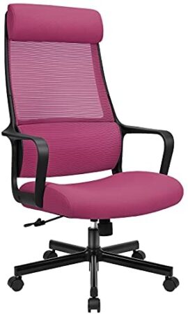 MELOKEA Chaise Bureau, Fauteuil Bureau, Chaise Ergonomique avec Appui-Tête et Soutien Lombaire, Fauteuil Ergonomique Réglable en Hauteur avec Dossier Inclinable, Charge Max 150kg (Violet)