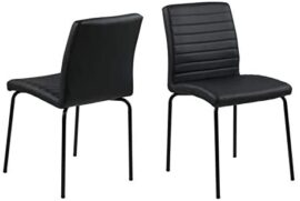 Marque Amazon - Movian Kander - Lot de 2 chaises de salle à manger, 52 x 47 x 86,5 cm, Noir