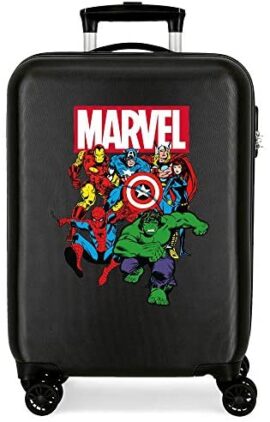 Marvel Avengers Sky Avengers Valise Trolley Cabine Noir 38x55x20 cms Rigide ABS Serrure à combinaison 34L 2,6Kgs 4 roues doubles Bagage à main