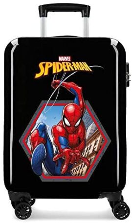 Marvel Spiderman Geo Valise Trolley Cabine Noir 38x55x20 cms Rigide ABS Serrure à combinaison 34L 2,6Kgs 4 roues doubles Bagage à main Marvel Spiderman Geo Valise Trolley Cabine Noir 38x55x20 cms Rigide ABS Serrure à combinaison 34L 2,6Kgs 4 roues doubles Bagage à main