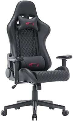 STmeng Comfort X3 Chaise de Bureau Gaming, Chaise de Jeu pivotantes de Course avec accoudoir, Chaise d'ordinateur réglable Ergonomique avec Lombaire et Oreiller de tête (Black)