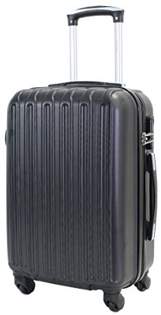 Valise Trolley Cabine 55cm - ALISTAIR Sécure - ABS Ultra légère et résistante - 4 Roues - Couleur spéciales - Marque française - Noir