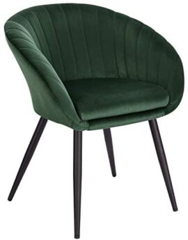 WOLTU 1 pièce Chaise de Salle à Manger rembourrée en Velours Pieds en métal,Chaise de réception Couleur Vert Foncé BH244dgn-1 WOLTU 1 pièce Chaise de Salle à Manger rembourrée en Velours Pieds en métal,Chaise de réception Couleur Vert Foncé BH244dgn-1