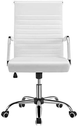 Yaheetech Chaise de Bureau Ergonomique Fauteuil de Bureau Confortable Cuir PU avec Siège Rembourrée Pivotante Dossier Haut Inclinable Blanche Yaheetech Chaise de Bureau Ergonomique Fauteuil de Bureau Confortable Cuir PU avec Siège Rembourrée Pivotante Dossier Haut Inclinable Blanche