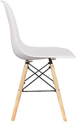 WV LeisureMaster Lot de 6 Chaises Blanches de Salle à Manger Chaise de Cuisine avec Pieds en Bois WV LeisureMaster Lot de 6 Chaises Blanches de Salle à Manger Chaise de Cuisine avec Pieds en Bois 4