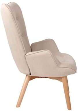 Chaise Lounge Durham en Tissu I Chaise Fauteuil pour Salon Ou Salle A Manger I Piètement en Bois I Design Scandinave, Couleur:crème Chaise Lounge Durham en Tissu I Chaise Fauteuil pour Salon Ou Salle A Manger I Piètement en Bois I Design Scandinave, Couleur:crème 4