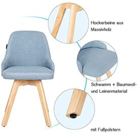 ARTETHYS Chaises de Salle à Manger Scandinaves, Assise et Dossier Pivotant à 360°, Chaises de Bureau avec Pieds en Bois, Chaise pour Salon Chambre Coiffeuse, Bleu-gris ARTETHYS Chaises de Salle à Manger Scandinaves, Assise et Dossier Pivotant à 360°, Chaises de Bureau avec Pieds en Bois, Chaise pour Salon Chambre Coiffeuse, Bleu-gris 4