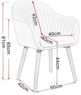 WOLTU 2 X Chaises de Salle à Manger Crème Assise en Velours Chaise pour Cuisine/Salon/Café,BH95cm-2 WOLTU 2 X Chaises de Salle à Manger Crème Assise en Velours Chaise pour Cuisine/Salon/Café,BH95cm-2 3