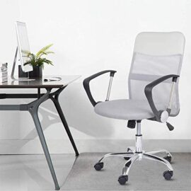 GOLDFAN Chaise de Bureau Fauteuil Pivotant Hauteur Réglable avec Accoudoirs Chaise à Dossier Siège Ergonomique en Maille Respirant avec Base en Métal Gris GOLDFAN Chaise de Bureau Fauteuil Pivotant Hauteur Réglable avec Accoudoirs Chaise à Dossier Siège Ergonomique en Maille Respirant avec Base en Métal Gris 7