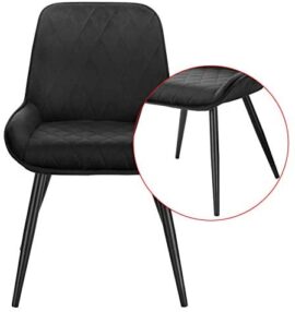 ELIGHTRY Lot de 6 Chaises de Salle à Manger Rétro Chaise de Cuisine avec Dossier Chaise de Salon Assise en Velours et Pieds en Métal,Noir ELIGHTRY Lot de 6 Chaises de Salle à Manger Rétro Chaise de Cuisine avec Dossier Chaise de Salon Assise en Velours et Pieds en Métal,Noir 4