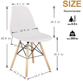 WV LeisureMaster Lot de 6 Chaises Blanches de Salle à Manger Chaise de Cuisine avec Pieds en Bois WV LeisureMaster Lot de 6 Chaises Blanches de Salle à Manger Chaise de Cuisine avec Pieds en Bois 2