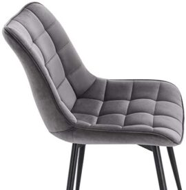 WOLTU 6X Chaise de Salle à Manger Chaise Design Moderne Assise en Velours Bien rembourrée Cadre en métal, Gris Foncé, BH142dgr-6 WOLTU 6X Chaise de Salle à Manger Chaise Design Moderne Assise en Velours Bien rembourrée Cadre en métal, Gris Foncé, BH142dgr-6 6