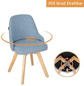 ARTETHYS Chaises de Salle à Manger Scandinaves, Assise et Dossier Pivotant à 360°, Chaises de Bureau avec Pieds en Bois, Chaise pour Salon Chambre Coiffeuse, Bleu-gris ARTETHYS Chaises de Salle à Manger Scandinaves, Assise et Dossier Pivotant à 360°, Chaises de Bureau avec Pieds en Bois, Chaise pour Salon Chambre Coiffeuse, Bleu-gris 2