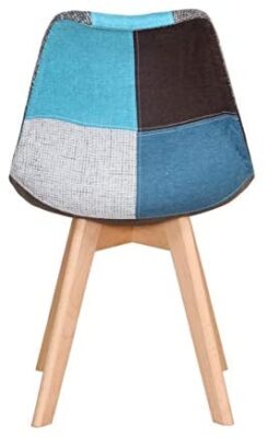 Lot de 4 chaises de salle à manger ergonomiques simples en coton et lin Patchwork bois massif Coussin éponge pour cuisine, salon, bureau (bleu, 4) Lot de 4 chaises de salle à manger ergonomiques simples en coton et lin Patchwork bois massif Coussin éponge pour cuisine, salon, bureau (bleu, 4) 6