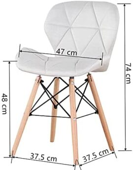 MeillAcc Un lot de 4 chaises de salle à manger médiévale scandinave, chaises en lin avec pieds en bois, adaptées pour les restaurants, le salon MeillAcc Un lot de 4 chaises de salle à manger médiévale scandinave, chaises en lin avec pieds en bois, adaptées pour les restaurants, le salon 2