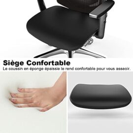 HomeGoGo Chaise de Bureau, Fauteuil d’Ordinateur Ergonomique en Maille Siège Réglable Maison Chaise Exécutive avec Appui-tête Accoudoir Fauteuil Pivotant pour Hommes Femmes, Charge 150kg, LJ-2033A HomeGoGo Chaise de Bureau, Fauteuil d’Ordinateur Ergonomique en Maille Siège Réglable Maison Chaise Exécutive avec Appui-tête Accoudoir Fauteuil Pivotant pour Hommes Femmes, Charge 150kg, LJ-2033A 2